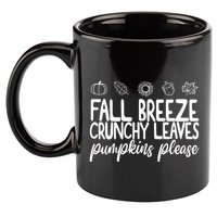 Fall Breeze Crunchy Leaves Pumpkins Please 11oz C Handle Ceramic Mug