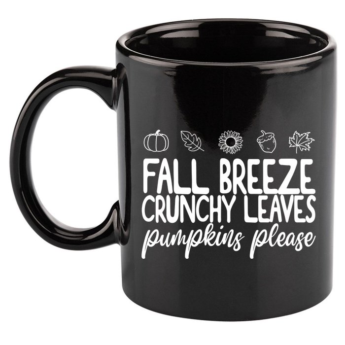 Fall Breeze Crunchy Leaves Pumpkins Please 11oz C Handle Ceramic Mug