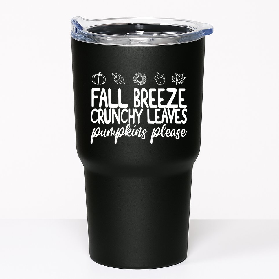 Fall Breeze Crunchy Leaves Pumpkins Please Tumbler