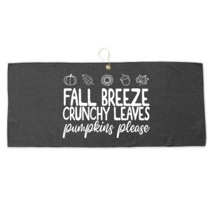 Fall Breeze Crunchy Leaves Pumpkins Please Large Microfiber Waffle Golf Towel