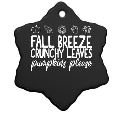 Fall Breeze Crunchy Leaves Pumpkins Please Ceramic Star Ornament