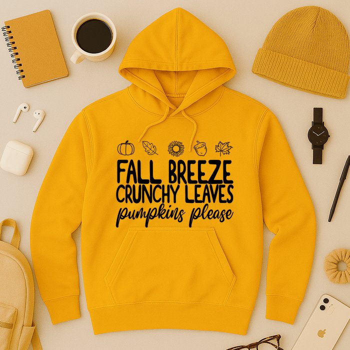 Fall Breeze Crunchy Leaves Pumpkins Please Hoodie