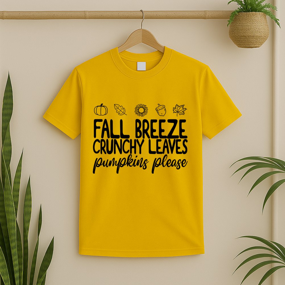 Fall Breeze Crunchy Leaves Pumpkins Please T-Shirt