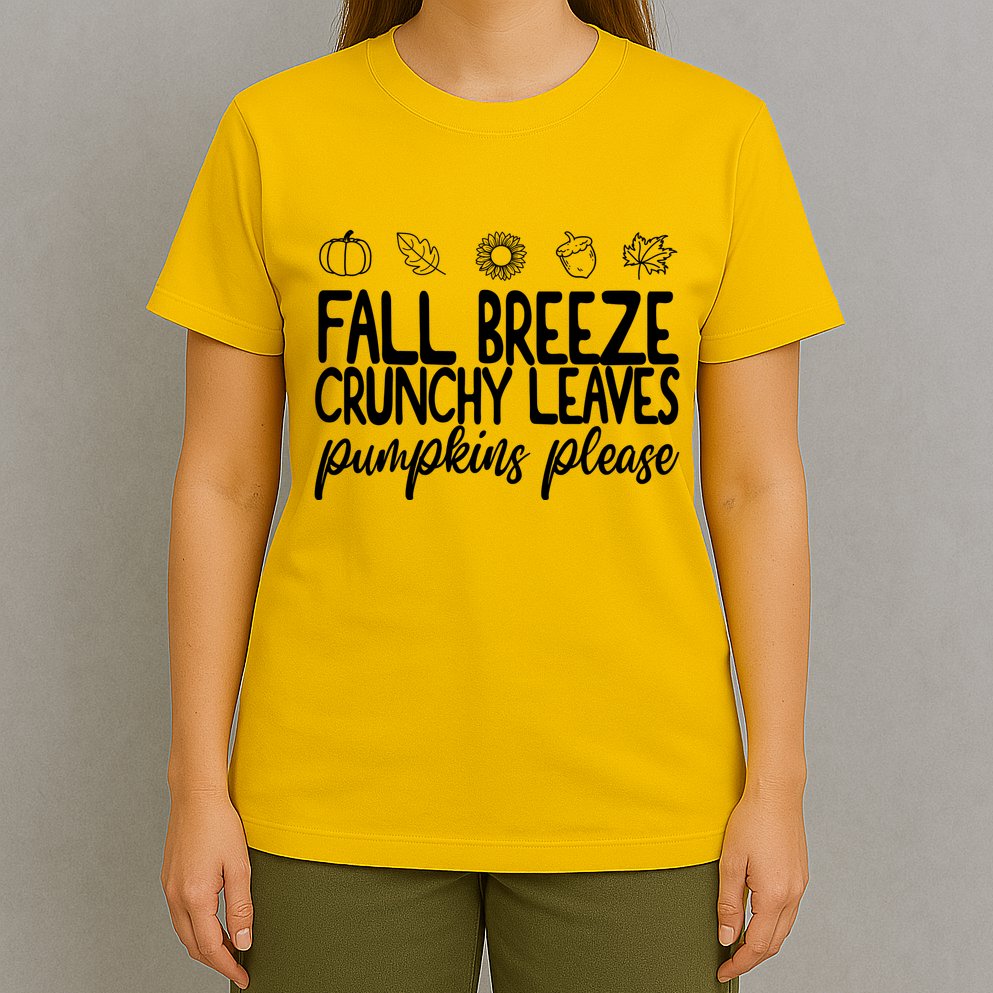 Fall Breeze Crunchy Leaves Pumpkins Please T-Shirt