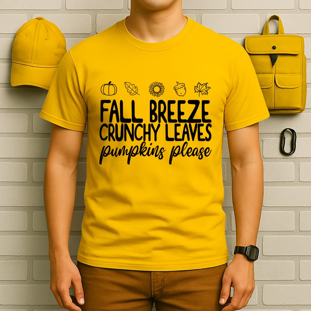Fall Breeze Crunchy Leaves Pumpkins Please T-Shirt
