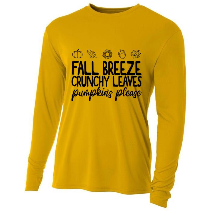Fall Breeze Crunchy Leaves Pumpkins Please Cooling Performance Long Sleeve Crew