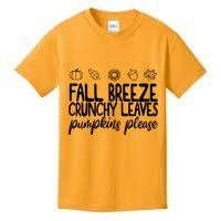 Fall Breeze Crunchy Leaves Pumpkins Please Kids T-Shirt