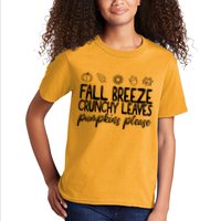 Fall Breeze Crunchy Leaves Pumpkins Please Kids T-Shirt