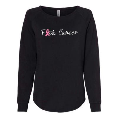 Fuck Breast Cancer | Pink Ribbon Womens California Wash Sweatshirt