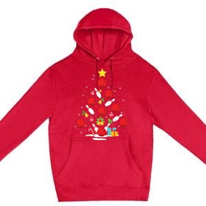 Funny Bowling Christmas Tree Lights Xmas Gifts For Men Women Premium Pullover Hoodie