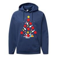 Funny Bowling Christmas Tree Lights Xmas Gifts For Men Women Performance Fleece Hoodie