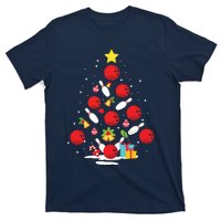 Funny Bowling Christmas Tree Lights Xmas Gifts For Men Women T-Shirt