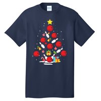 Funny Bowling Christmas Tree Lights Xmas Gifts For Men Women Tall T-Shirt