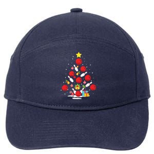 Funny Bowling Christmas Tree Lights Xmas Gifts For Men Women 7-Panel Snapback Hat