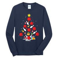 Funny Bowling Christmas Tree Lights Xmas Gifts For Men Women Tall Long Sleeve T-Shirt