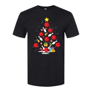 Funny Bowling Christmas Tree Lights Xmas Gifts For Men Women Softstyle CVC T-Shirt