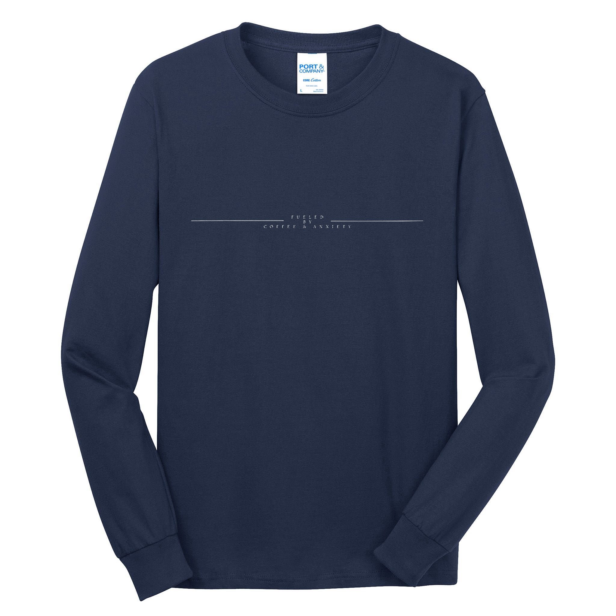 Fueled By Coffee And Anxiety Tall Long Sleeve T-Shirt