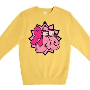 Fight Breast Cancer Boxing Premium Crewneck Sweatshirt