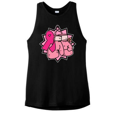 Fight Breast Cancer Boxing Ladies PosiCharge Tri-Blend Wicking Tank