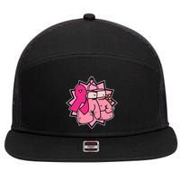 Fight Breast Cancer Boxing 7 Panel Mesh Trucker Snapback Hat