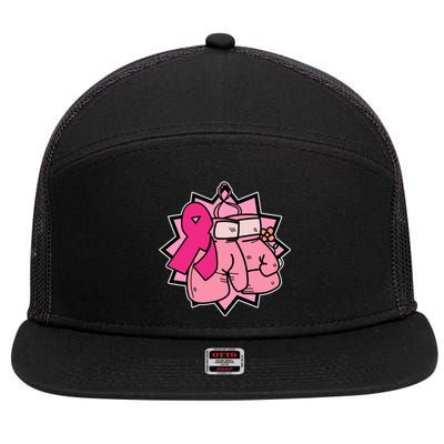 Fight Breast Cancer Boxing 7 Panel Mesh Trucker Snapback Hat