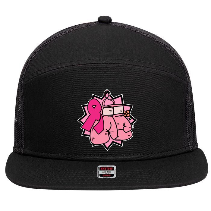 Fight Breast Cancer Boxing 7 Panel Mesh Trucker Snapback Hat