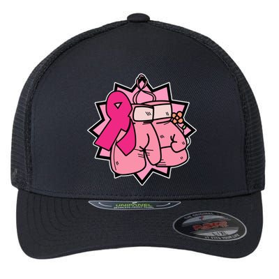 Fight Breast Cancer Boxing Flexfit Unipanel Trucker Cap