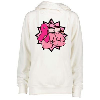 Fight Breast Cancer Boxing Womens Funnel Neck Pullover Hood