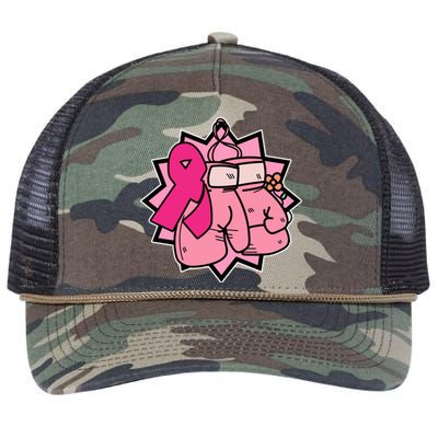 Fight Breast Cancer Boxing Retro Rope Trucker Hat Cap