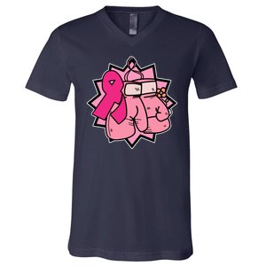 Fight Breast Cancer Boxing V-Neck T-Shirt