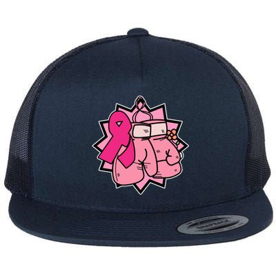 Fight Breast Cancer Boxing Flat Bill Trucker Hat