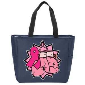 Fight Breast Cancer Boxing Zip Tote Bag