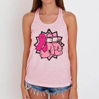 Fight Breast Cancer Boxing Women's Knotted Racerback Tank