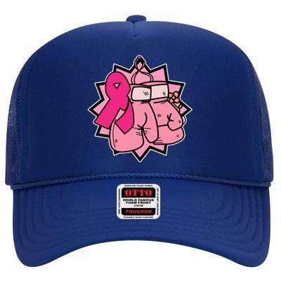 Fight Breast Cancer Boxing High Crown Mesh Back Trucker Hat