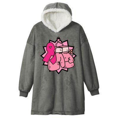 Fight Breast Cancer Boxing Hooded Wearable Blanket