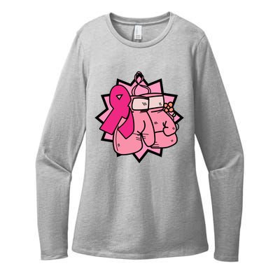 Fight Breast Cancer Boxing Womens CVC Long Sleeve Shirt