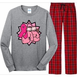 Fight Breast Cancer Boxing Long Sleeve Pajama Set