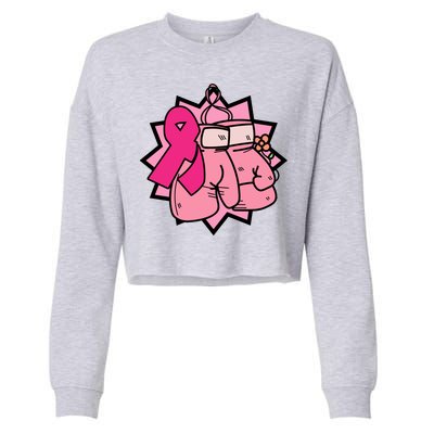 Fight Breast Cancer Boxing Cropped Pullover Crew