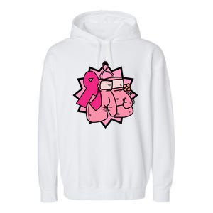 Fight Breast Cancer Boxing Garment-Dyed Fleece Hoodie