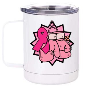 Fight Breast Cancer Boxing 12 oz Stainless Steel Tumbler Cup