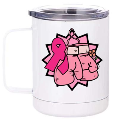 Fight Breast Cancer Boxing 12 oz Stainless Steel Tumbler Cup