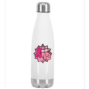 Fight Breast Cancer Boxing Stainless Steel Insulated Water Bottle