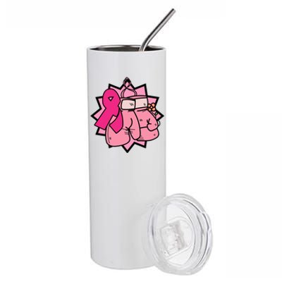 Fight Breast Cancer Boxing Stainless Steel Tumbler