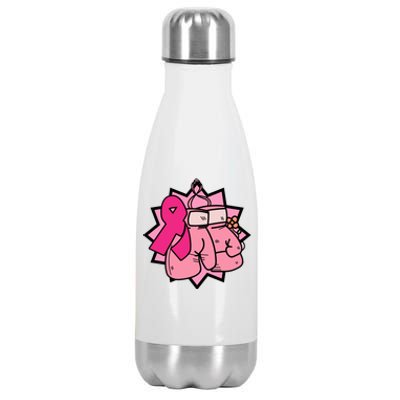 Fight Breast Cancer Boxing Stainless Steel Insulated Water Bottle