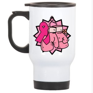 Fight Breast Cancer Boxing Stainless Steel Travel Mug