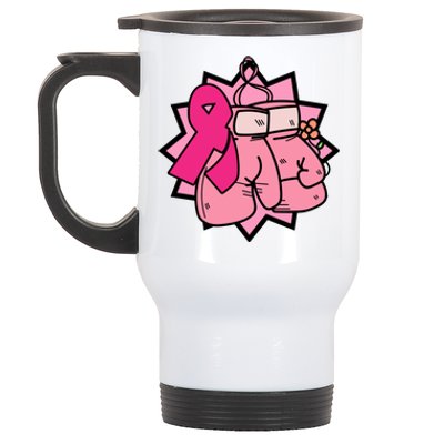 Fight Breast Cancer Boxing Stainless Steel Travel Mug