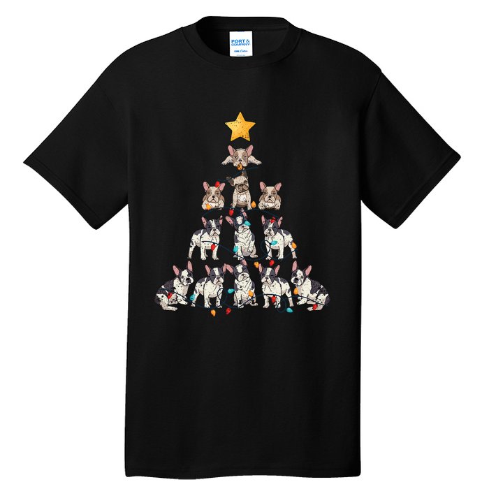 French Bulldog Christmas Tree Frenchie Dog Xmas Pjs Pajamas Tall T-Shirt