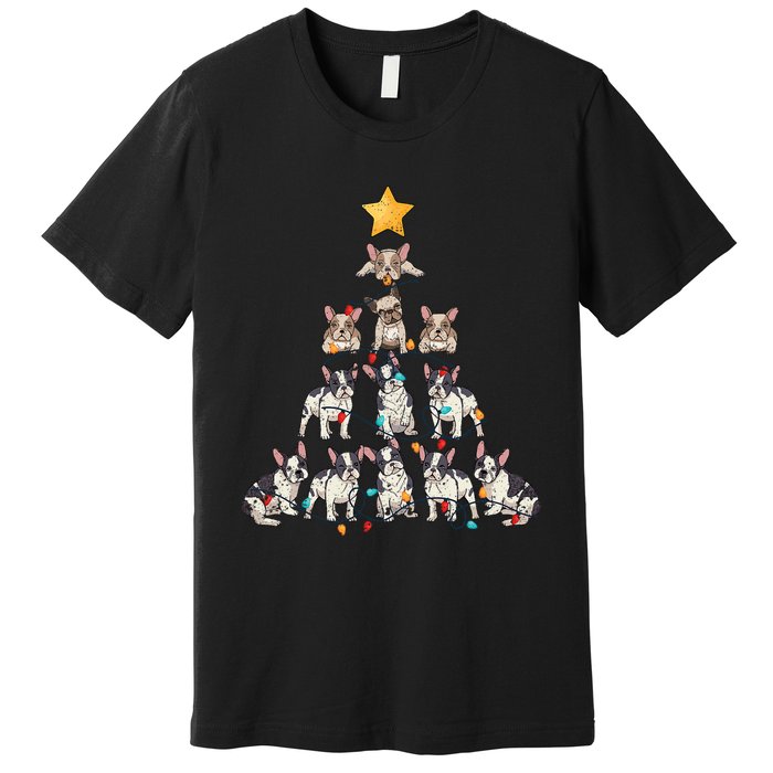 French Bulldog Christmas Tree Frenchie Dog Xmas Pjs Pajamas Premium T-Shirt