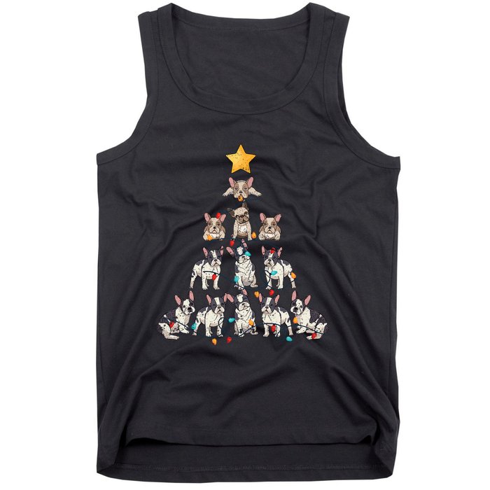 French Bulldog Christmas Tree Frenchie Dog Xmas Pjs Pajamas Tank Top