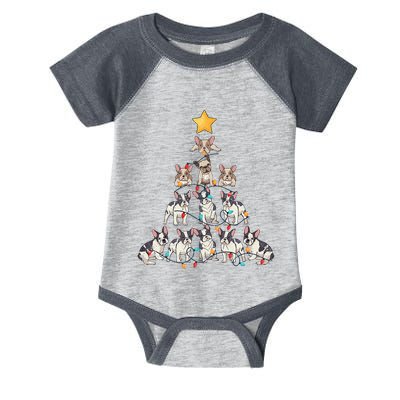 French Bulldog Christmas Tree Frenchie Dog Xmas Pjs Pajamas Infant Baby Jersey Bodysuit